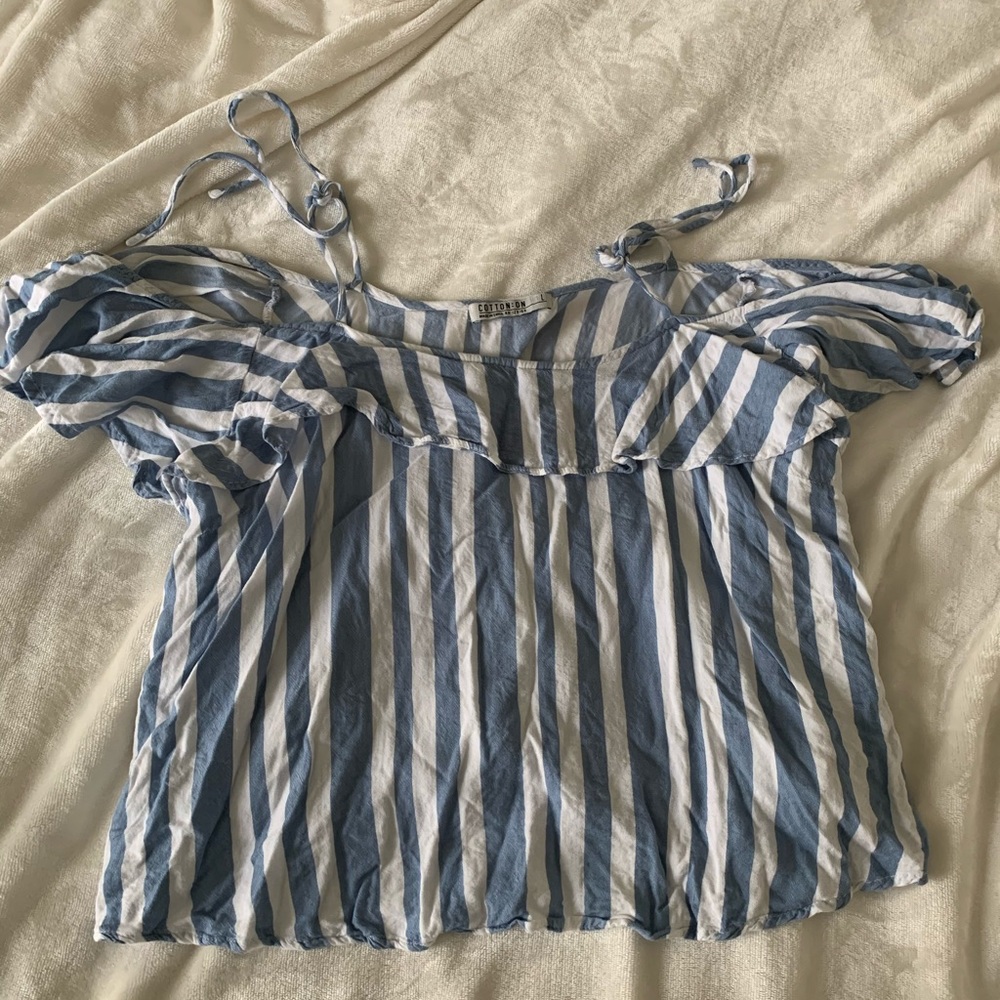 Off the shoulder blouse with ties